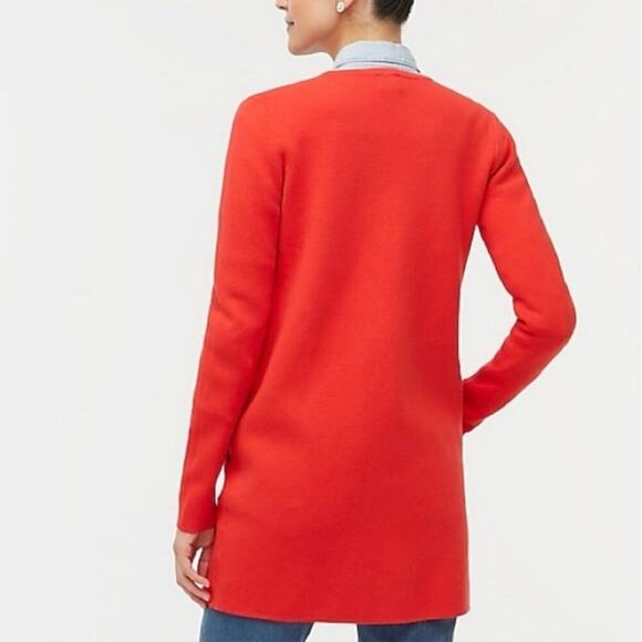 J.Crew Vanessa Bright Cerise Cotton Cardigan Size Medium - Picture 4 of 13